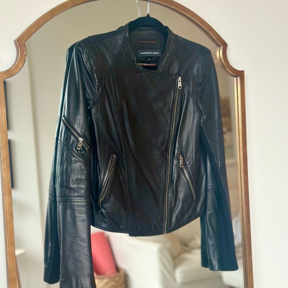 Andrew Marc Black Leather Jacket